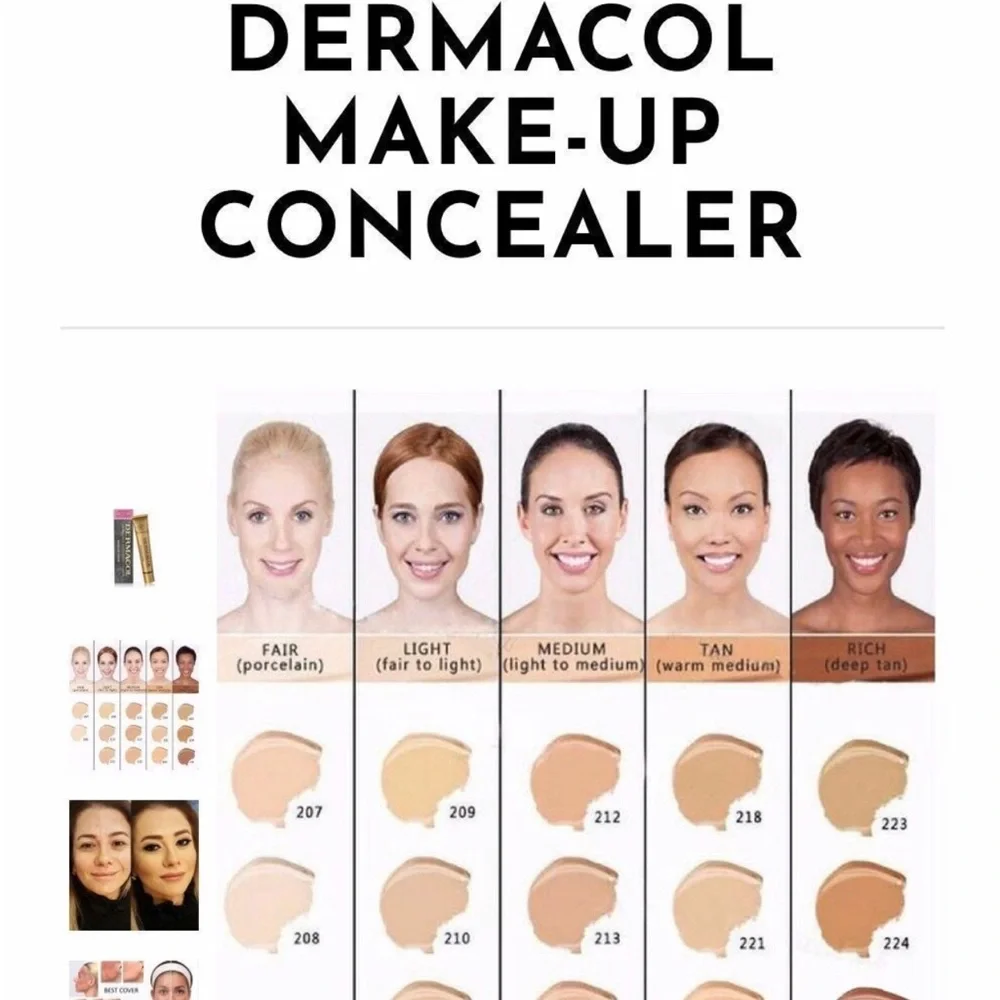 2 x Dermacol Original Foundation Concealer Full Coverage Waterproof 1oz 30g